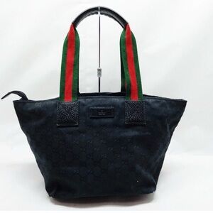 Gucci Black Tote Bag Sherry line authentic